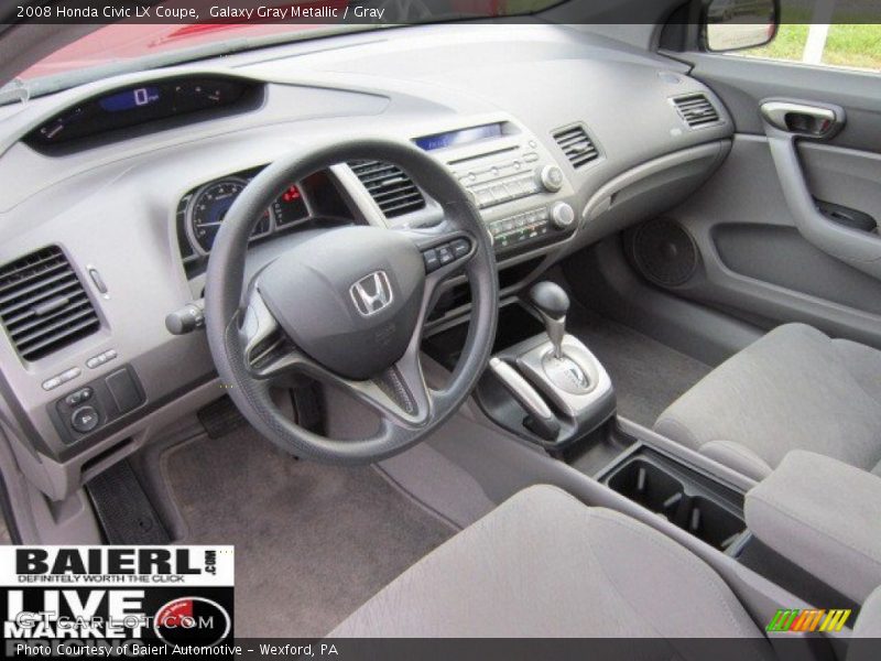 Galaxy Gray Metallic / Gray 2008 Honda Civic LX Coupe
