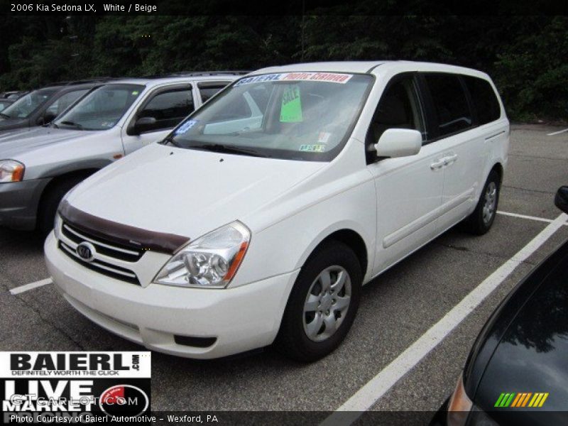 White / Beige 2006 Kia Sedona LX