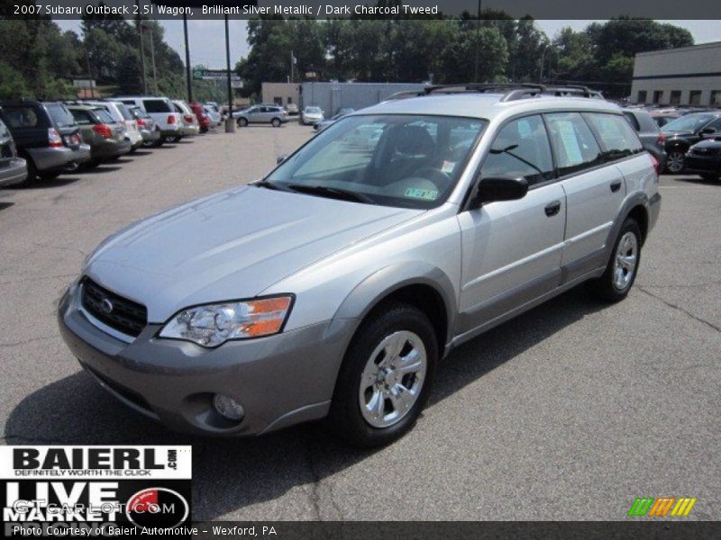 Brilliant Silver Metallic / Dark Charcoal Tweed 2007 Subaru Outback 2.5i Wagon