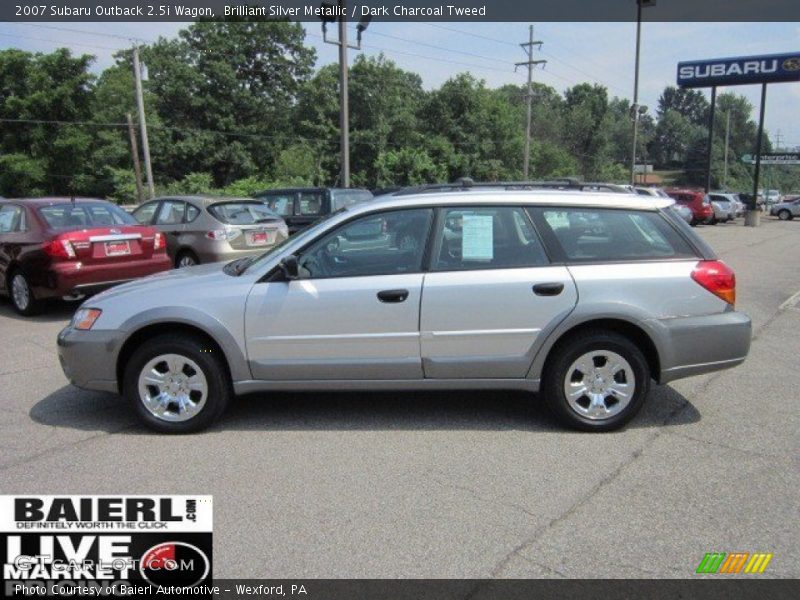 Brilliant Silver Metallic / Dark Charcoal Tweed 2007 Subaru Outback 2.5i Wagon