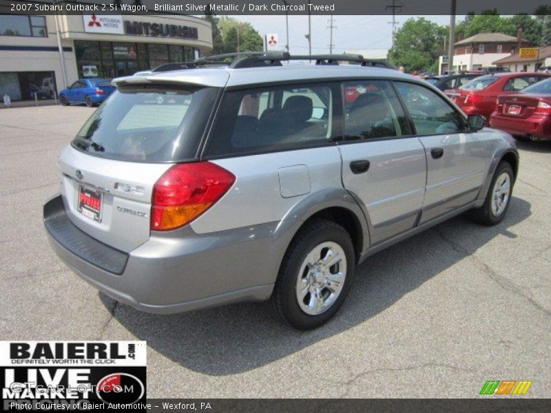 Brilliant Silver Metallic / Dark Charcoal Tweed 2007 Subaru Outback 2.5i Wagon