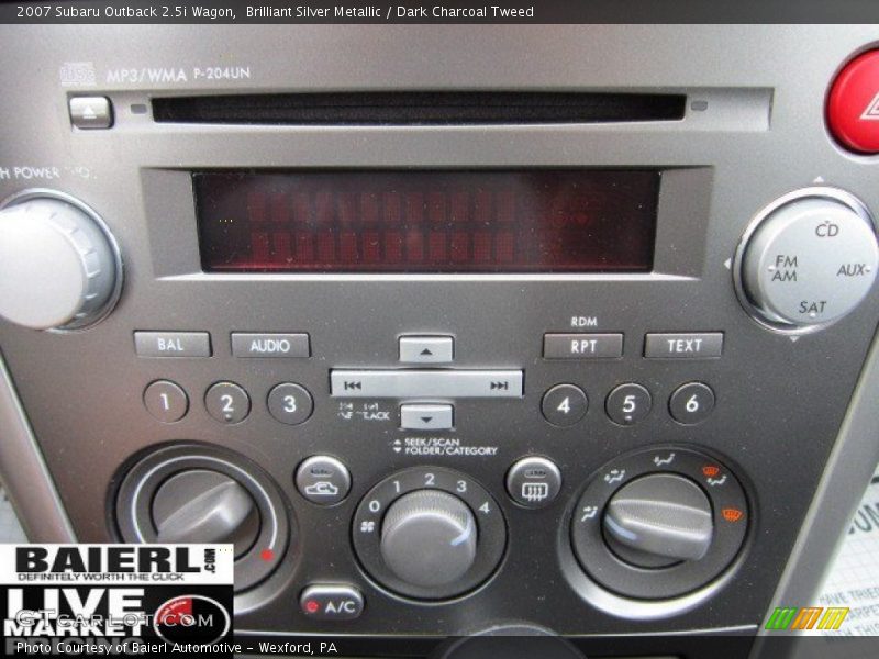 Brilliant Silver Metallic / Dark Charcoal Tweed 2007 Subaru Outback 2.5i Wagon