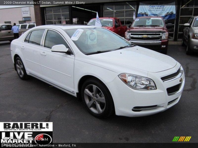 Summit White / Ebony 2009 Chevrolet Malibu LT Sedan