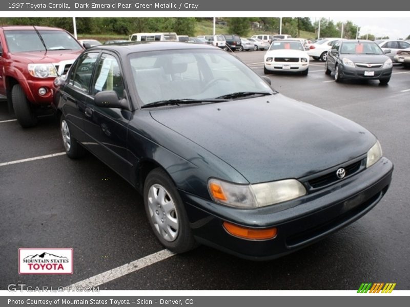Dark Emerald Pearl Green Metallic / Gray 1997 Toyota Corolla