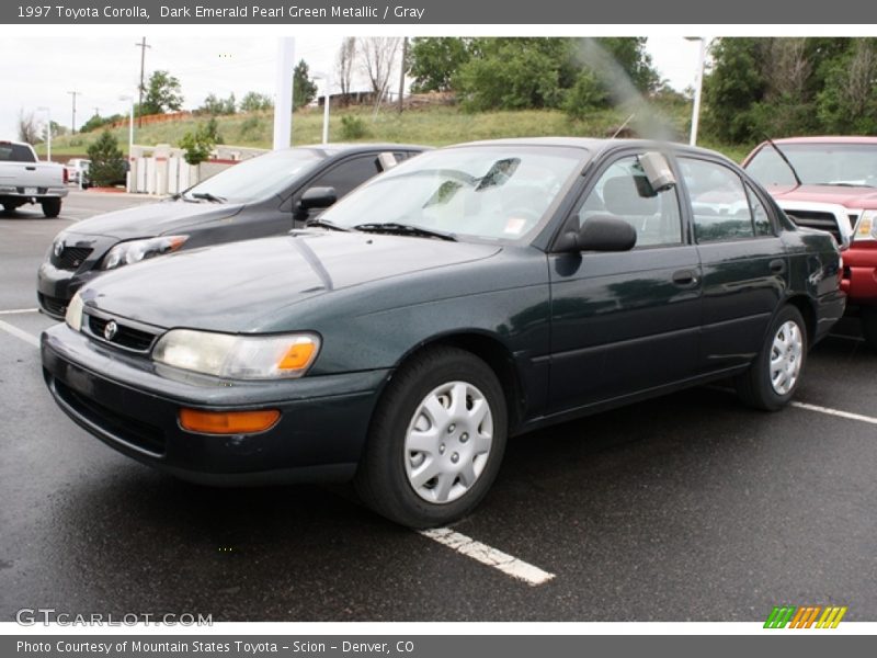 Dark Emerald Pearl Green Metallic / Gray 1997 Toyota Corolla
