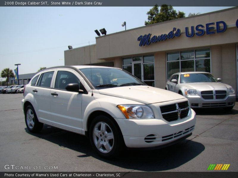 Stone White / Dark Slate Gray 2008 Dodge Caliber SXT
