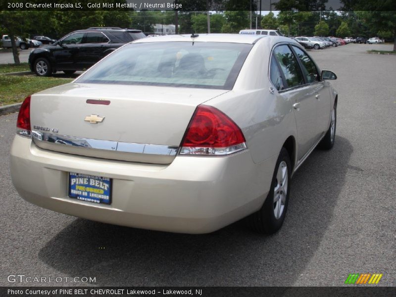 Gold Mist Metallic / Neutral Beige 2008 Chevrolet Impala LS