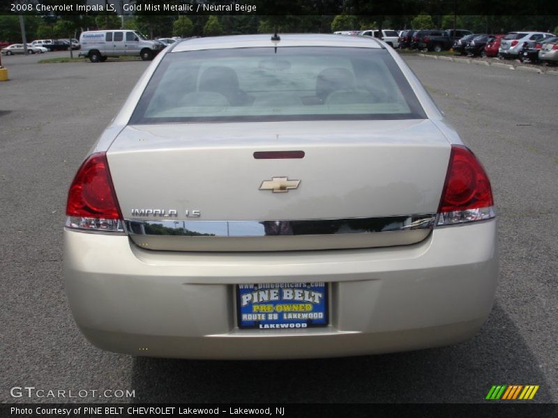 Gold Mist Metallic / Neutral Beige 2008 Chevrolet Impala LS