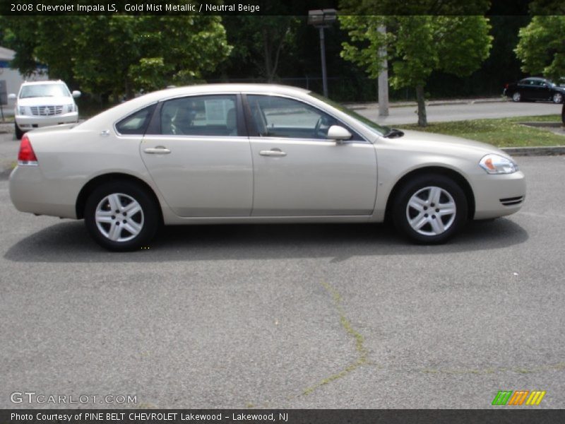 Gold Mist Metallic / Neutral Beige 2008 Chevrolet Impala LS