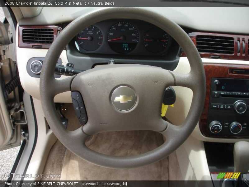 Gold Mist Metallic / Neutral Beige 2008 Chevrolet Impala LS