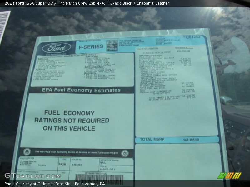 Tuxedo Black / Chaparral Leather 2011 Ford F350 Super Duty King Ranch Crew Cab 4x4