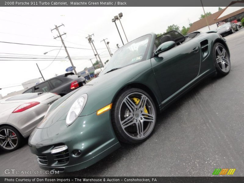 Malachite Green Metallic / Black 2008 Porsche 911 Turbo Cabriolet