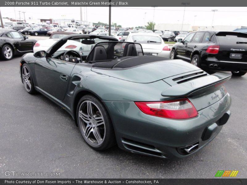 Malachite Green Metallic / Black 2008 Porsche 911 Turbo Cabriolet