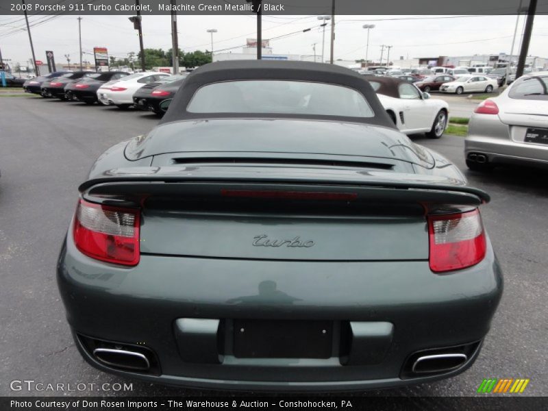 Malachite Green Metallic / Black 2008 Porsche 911 Turbo Cabriolet