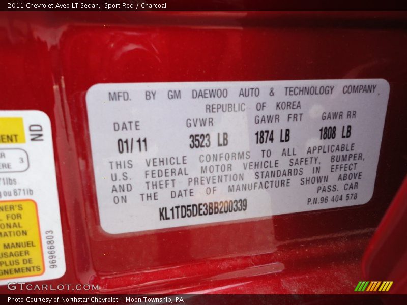 Sport Red / Charcoal 2011 Chevrolet Aveo LT Sedan