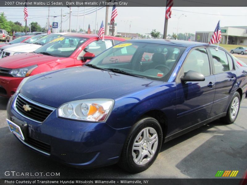 Dark Blue Metallic / Titanium Gray 2007 Chevrolet Malibu LS Sedan