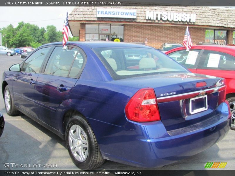 Dark Blue Metallic / Titanium Gray 2007 Chevrolet Malibu LS Sedan