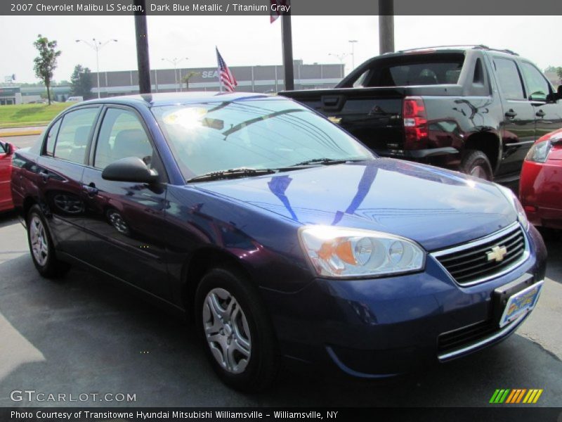 Dark Blue Metallic / Titanium Gray 2007 Chevrolet Malibu LS Sedan