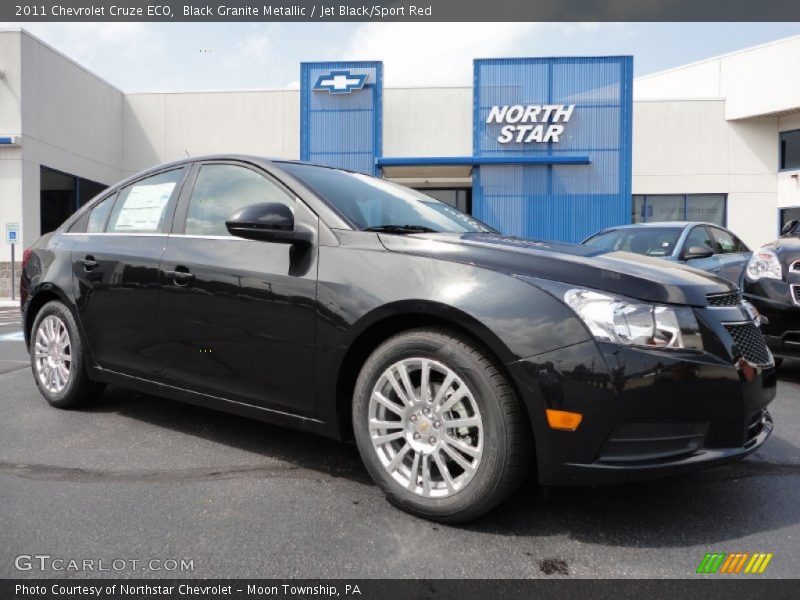 Black Granite Metallic / Jet Black/Sport Red 2011 Chevrolet Cruze ECO