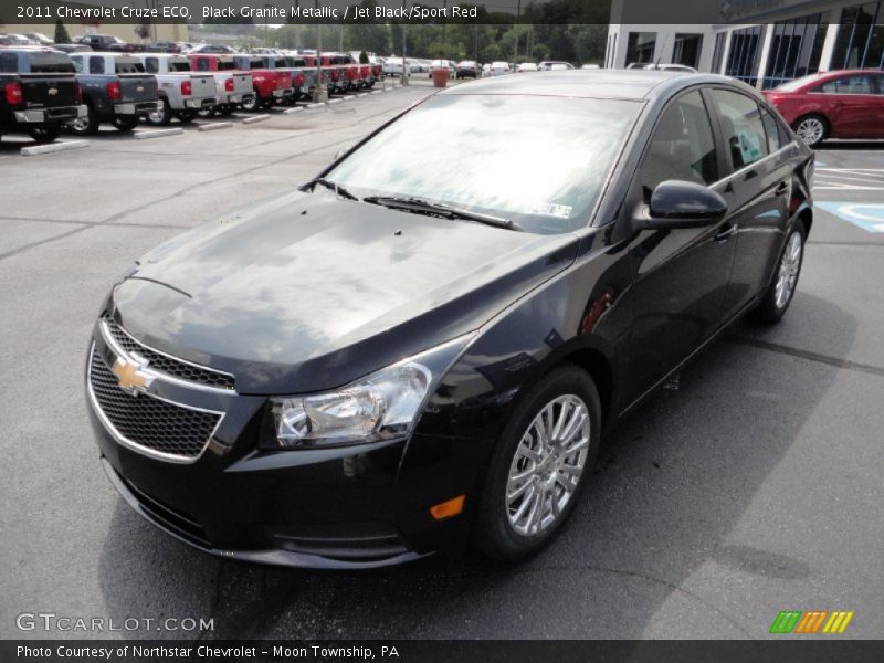 Black Granite Metallic / Jet Black/Sport Red 2011 Chevrolet Cruze ECO