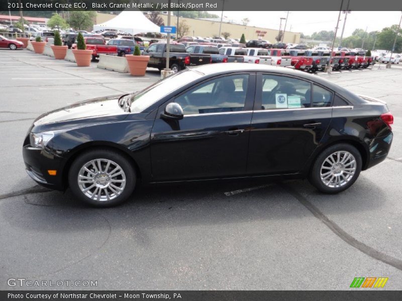 Black Granite Metallic / Jet Black/Sport Red 2011 Chevrolet Cruze ECO