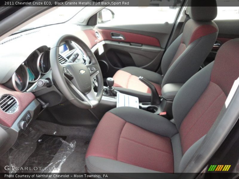 Black Granite Metallic / Jet Black/Sport Red 2011 Chevrolet Cruze ECO