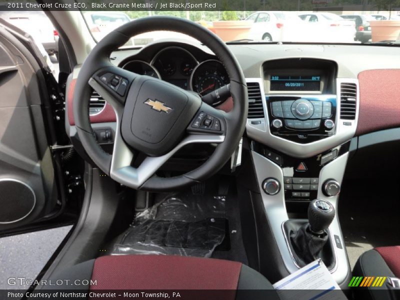 Black Granite Metallic / Jet Black/Sport Red 2011 Chevrolet Cruze ECO