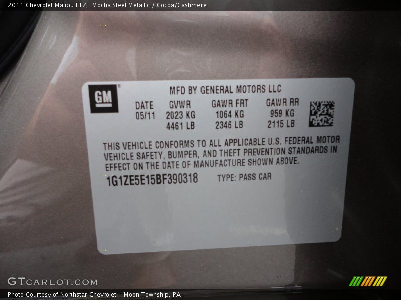 Mocha Steel Metallic / Cocoa/Cashmere 2011 Chevrolet Malibu LTZ