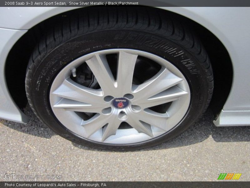 Snow Silver Metallic / Black/Parchment 2008 Saab 9-3 Aero Sport Sedan
