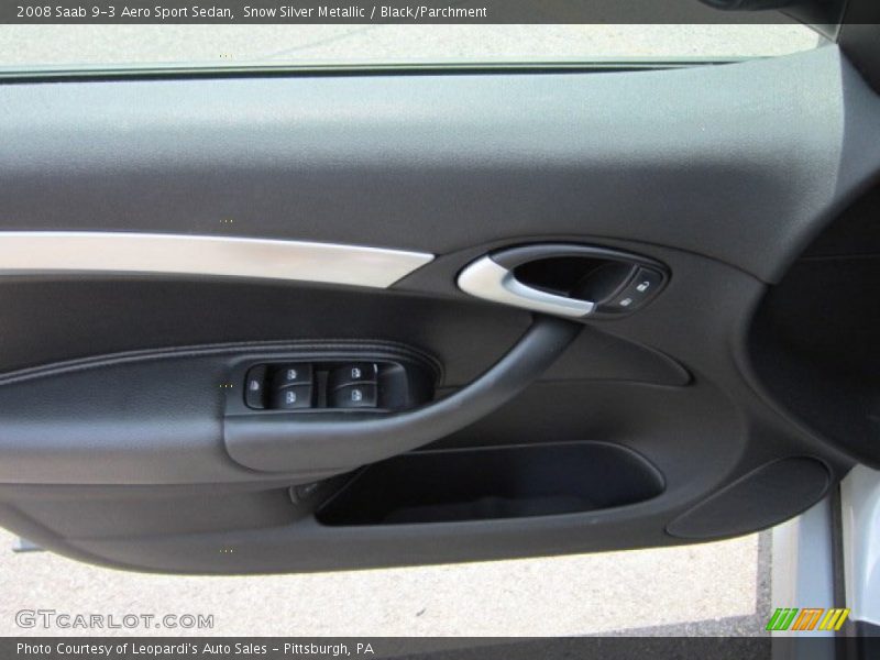 Snow Silver Metallic / Black/Parchment 2008 Saab 9-3 Aero Sport Sedan