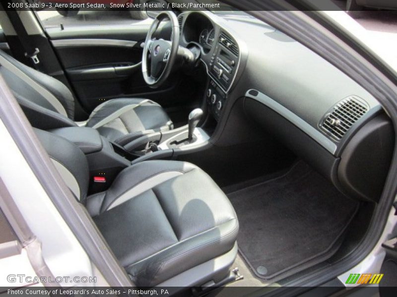 Snow Silver Metallic / Black/Parchment 2008 Saab 9-3 Aero Sport Sedan