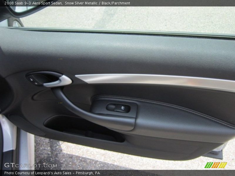 Snow Silver Metallic / Black/Parchment 2008 Saab 9-3 Aero Sport Sedan