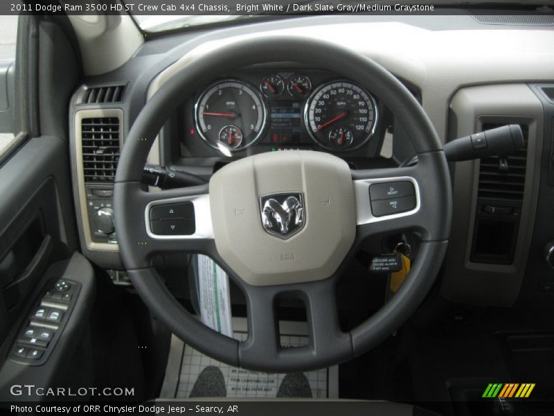 Bright White / Dark Slate Gray/Medium Graystone 2011 Dodge Ram 3500 HD ST Crew Cab 4x4 Chassis