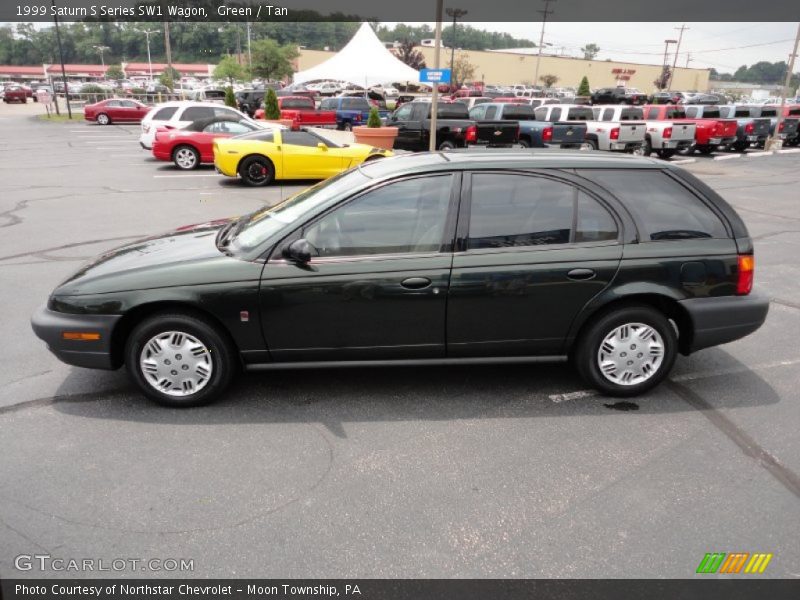 Green / Tan 1999 Saturn S Series SW1 Wagon