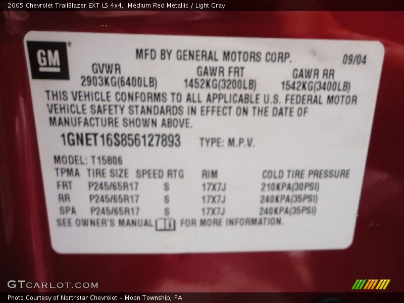 Medium Red Metallic / Light Gray 2005 Chevrolet TrailBlazer EXT LS 4x4