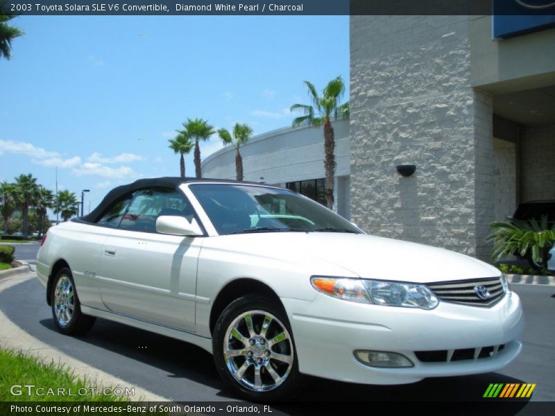 Diamond White Pearl / Charcoal 2003 Toyota Solara SLE V6 Convertible