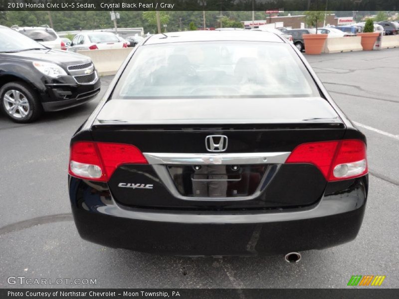 Crystal Black Pearl / Gray 2010 Honda Civic LX-S Sedan