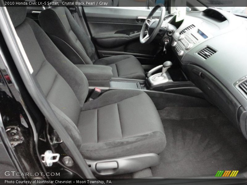 Crystal Black Pearl / Gray 2010 Honda Civic LX-S Sedan