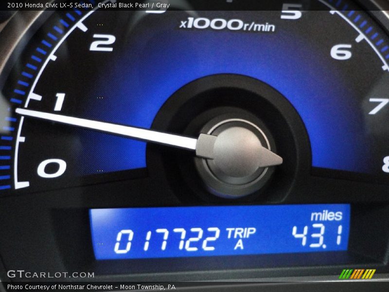 Crystal Black Pearl / Gray 2010 Honda Civic LX-S Sedan