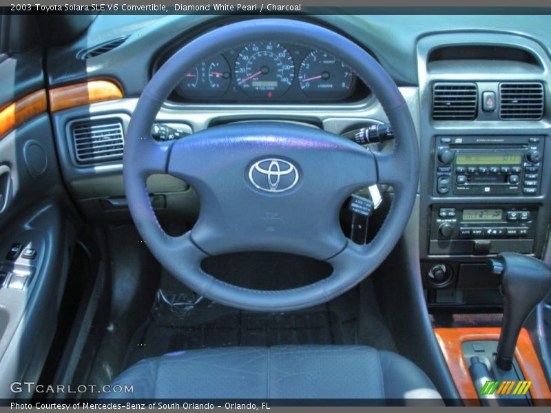 Diamond White Pearl / Charcoal 2003 Toyota Solara SLE V6 Convertible