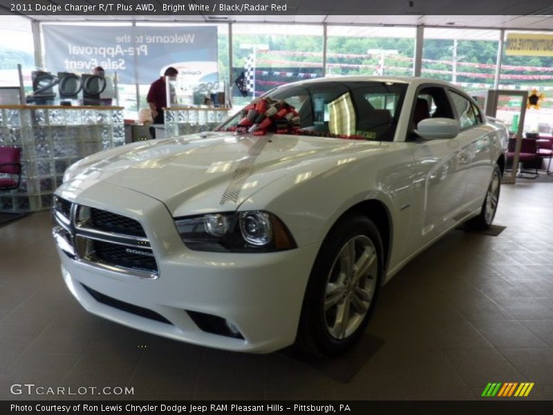 Bright White / Black/Radar Red 2011 Dodge Charger R/T Plus AWD