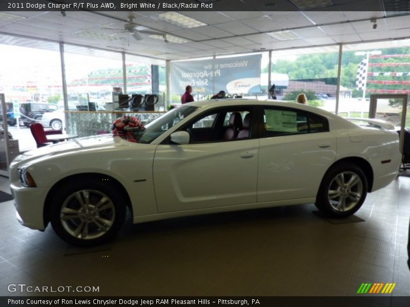 Bright White / Black/Radar Red 2011 Dodge Charger R/T Plus AWD
