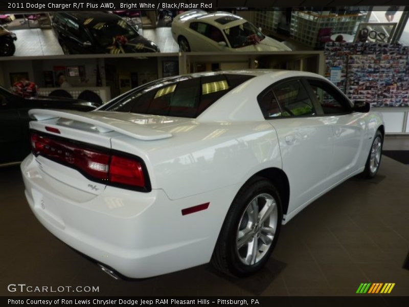 Bright White / Black/Radar Red 2011 Dodge Charger R/T Plus AWD