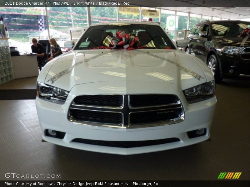 Bright White / Black/Radar Red 2011 Dodge Charger R/T Plus AWD