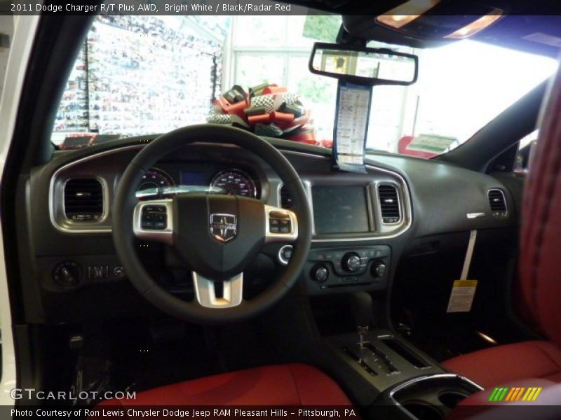 Bright White / Black/Radar Red 2011 Dodge Charger R/T Plus AWD