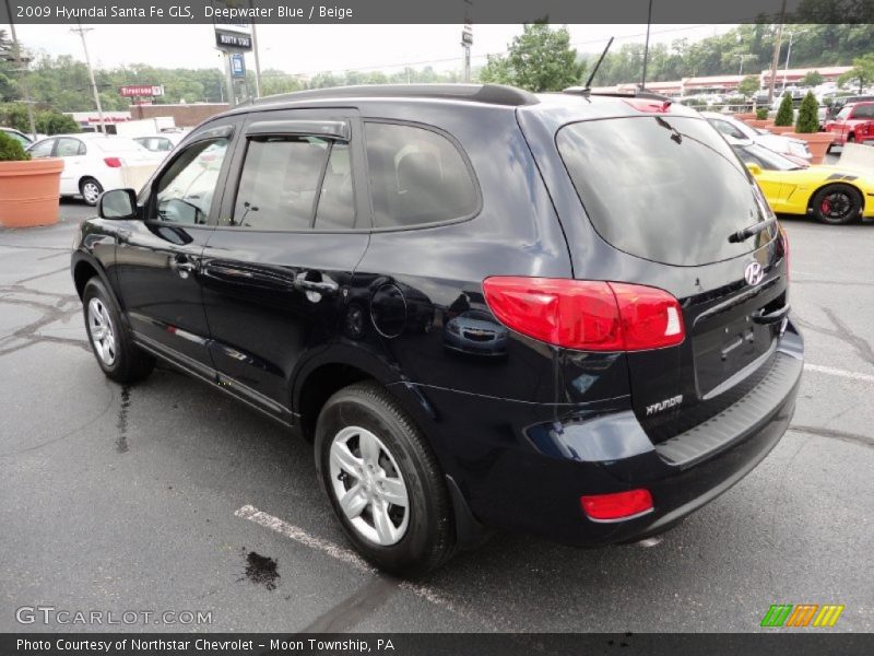 Deepwater Blue / Beige 2009 Hyundai Santa Fe GLS
