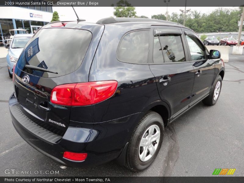 Deepwater Blue / Beige 2009 Hyundai Santa Fe GLS