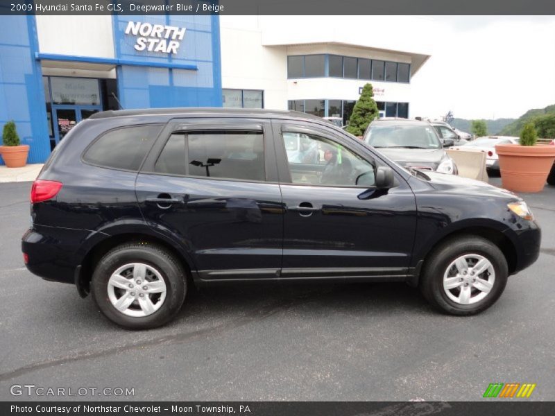 Deepwater Blue / Beige 2009 Hyundai Santa Fe GLS