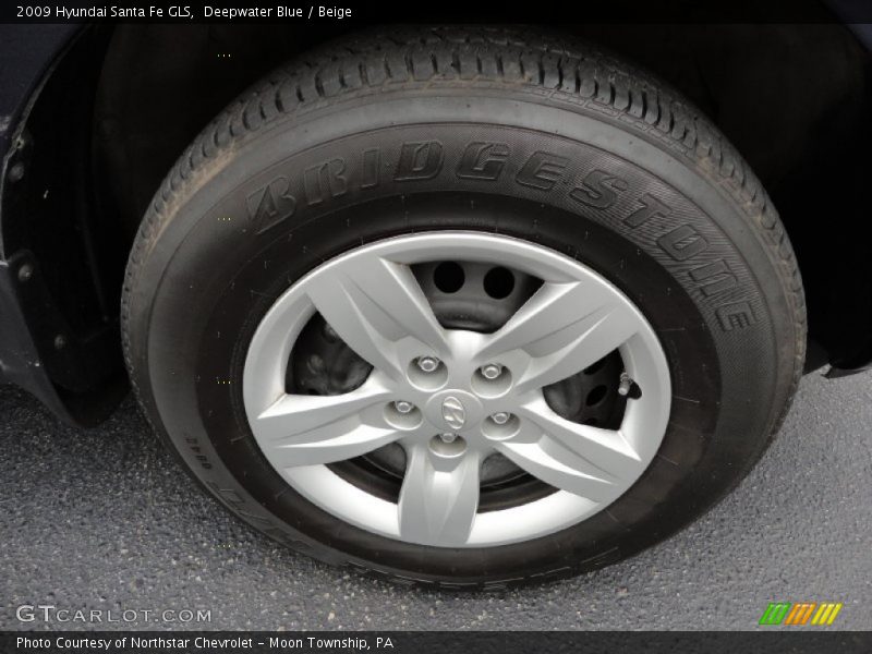 Deepwater Blue / Beige 2009 Hyundai Santa Fe GLS