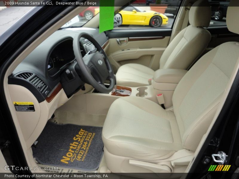 Deepwater Blue / Beige 2009 Hyundai Santa Fe GLS